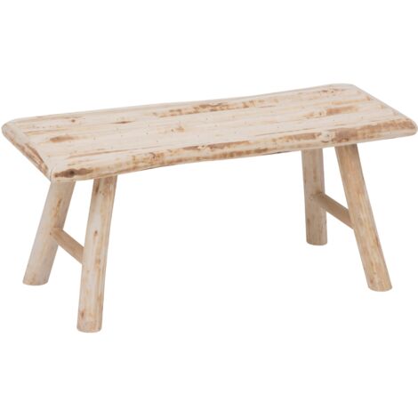 Atmosphera – Banc en bois de peuplier 70 cm – Charge maximale 130 kg – Design rustique pour intérieur – Meuble d'appoint décoratif