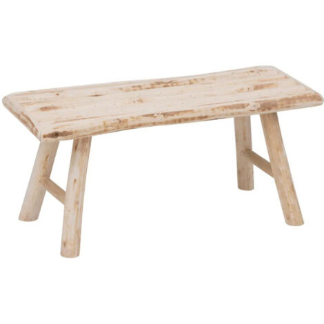 Atmosphera – Banc en bois Woody 70cm – Bois peuplier – Dimensions L. 70 x l. 26 x H. 31 cm – Couleur beige – 3,5 kg