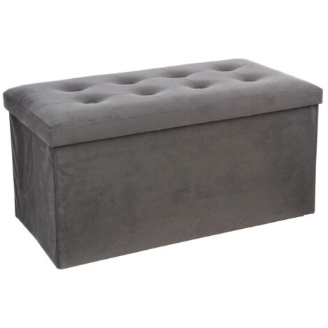 Atmosphera – Banquette pliable velours 76cm gris – Structure MDF – Rembourrage polyuréthane – Design moderne pour optimiser l'espace intérieur