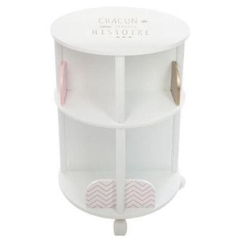 Atmosphera Bibliothèque Ronde Rose et Blanc pour Enfants