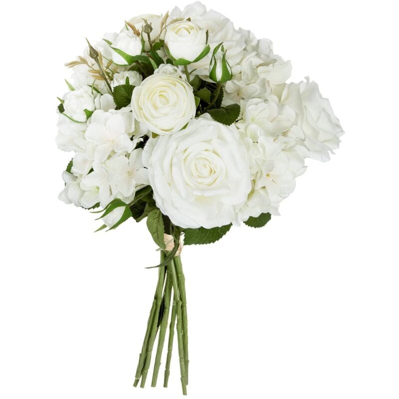 Atmosphera - Bouquet 18 fleurs artificielles H50cm créateur d'intérieur - Blanc