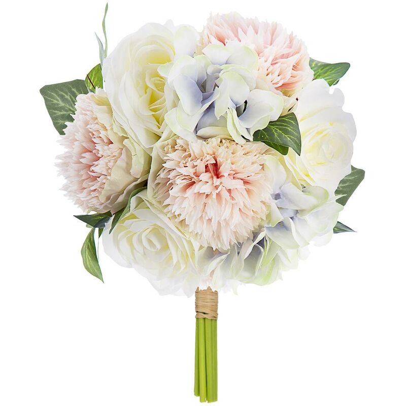Bouquet d oeillets artificiels rose H26cm Atmosphera créateur d'intérieur - Rose / blanc