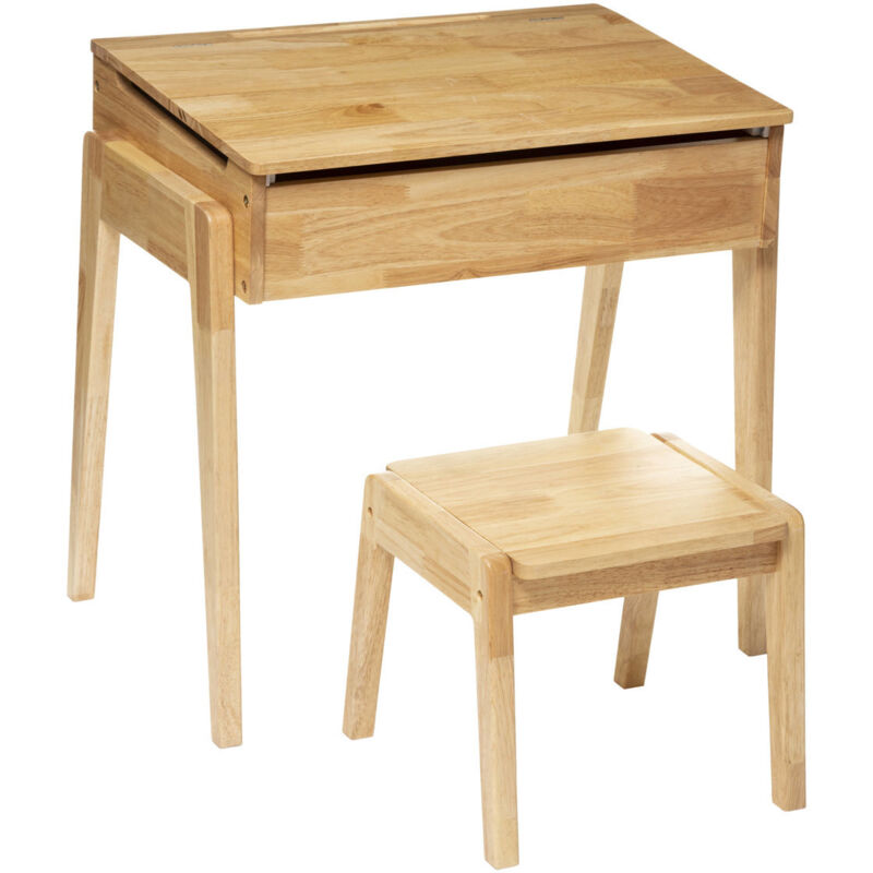 Atmosphera - bureau + bandeau 'robin' en bois - 32 x 40,3 x 60cm - 0