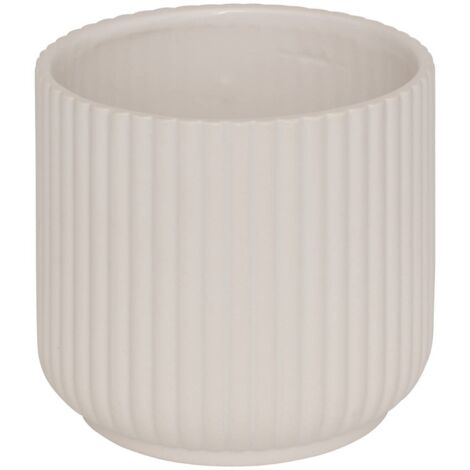Atmosphera – Cache-pot Nuria céramique D13xH12cm – Design cannelé pour plantes – Décoration intérieure moderne