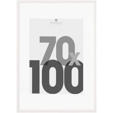 Atmosphera – Cadre photo blanc 70 x 100 cm – Bois MDF – Dimensions 72,4 x 3,5 x 102,4 cm – Installation murale moderne