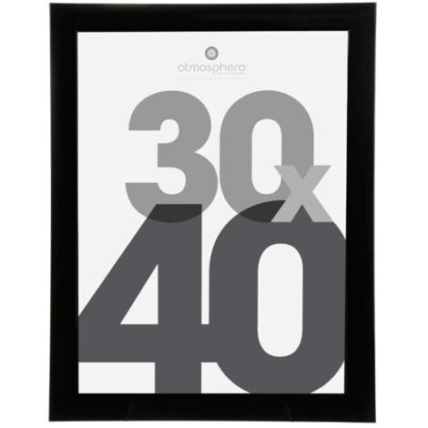 Atmosphera – Cadre photo classique 30x40cm noir – MDF et verre – Dimensions extérieures L. 35 x l. 45 x H. 1,5 cm – Poids 1,024 kg