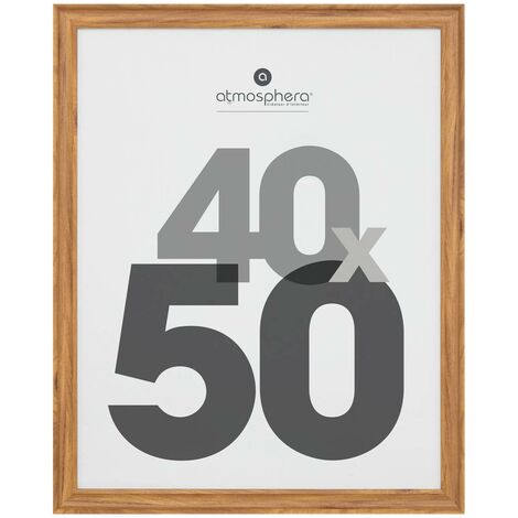 Atmosphera – Cadre photo en MDF pour photo 40 x 50 cm – Dimensions extérieures 44 x 54 cm – Vitre en verre – Installation murale verticale/horizontale