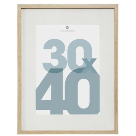 Atmosphera – Cadre photo en verre 30x40cm – MDF naturel – Dimensions L. 31,6 x l. 1,8 x H. 41,6 cm – Poids 0,93 kg
