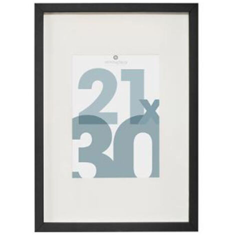 Atmosphera – Cadre photo en verre noir 21x30cm – MDF et verre – Élément à accrocher – Accessoire décoratif élégant