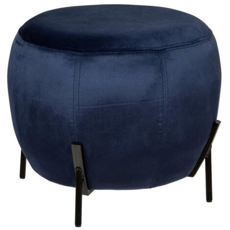 Atmosphera Calabaza pouf velours bleu 44 cm diamètre