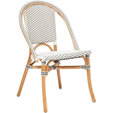 Atmosphera – Chaise bistrot en rotin 84cm – Revêtement polyéthylène – Structure en rotin – Couleur blanche – Design inspiré cafés parisiens