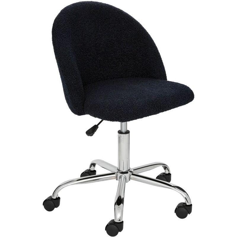 Atmosphera - Chaise de bureau bouclette Geos Bleu - Atmsophera