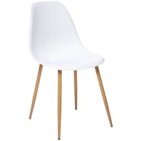 Atmosphera – Chaise PP Taho blanche ergonomique – Design épuré – Hauteur d'assise 44 cm – Dimensions L. 52 x P. 46 x H. 86 cm – Usage intérieur