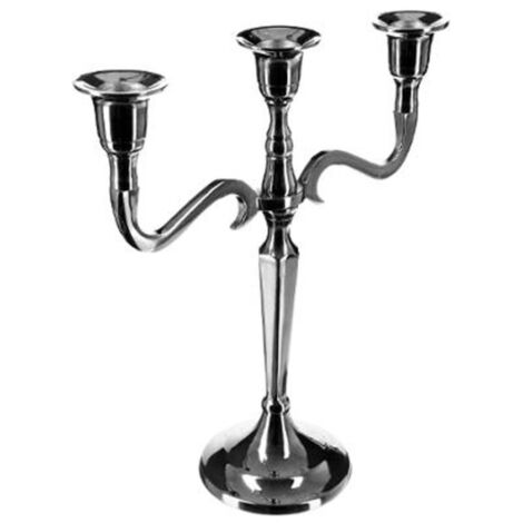 Atmosphera – Chandelier 3 têtes en métal argent – Dimensions 22,5 x 27 cm – Aluminium et fer – Éclairage moderne pour intérieur