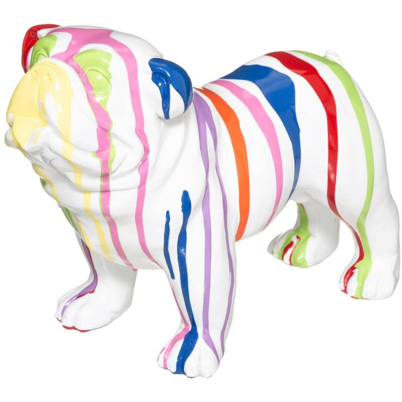 Statuette chien Chance blanc H19cm Atmosphera créateur d'intérieur