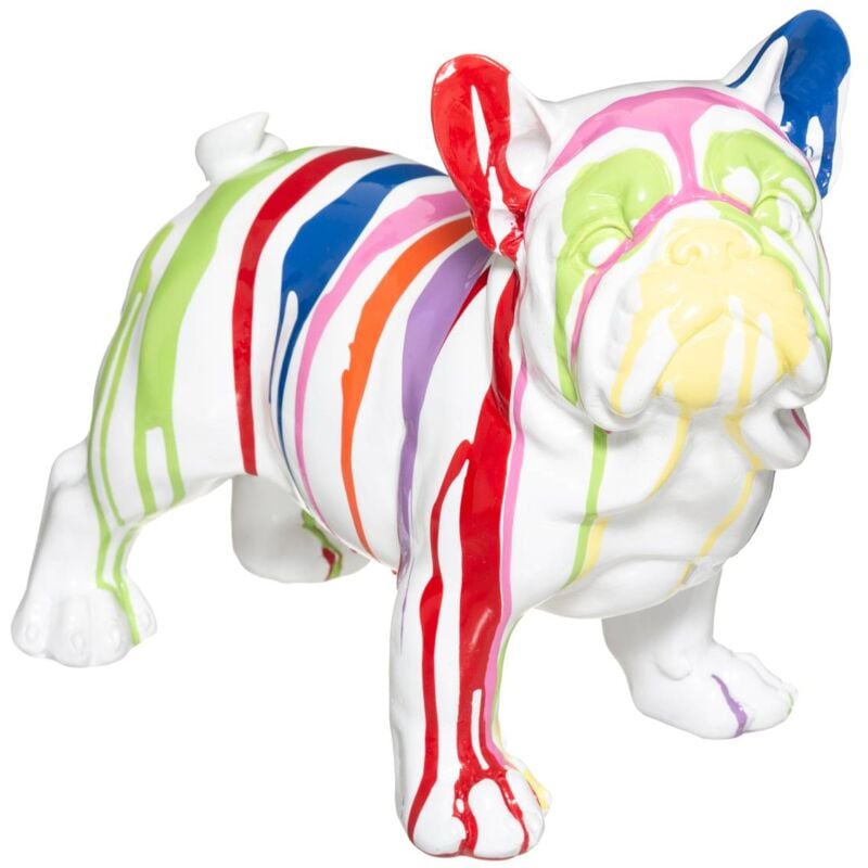 Statuette chien Chance blanc H26,5cm - Atmosphera créateur d'intérieur