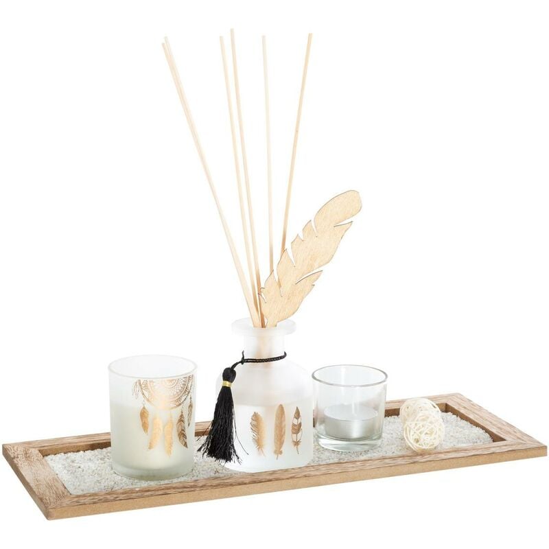Atmosphera - Coffret senteur Plume bois de gaïac 36x14,5cm créateur d'intérieur