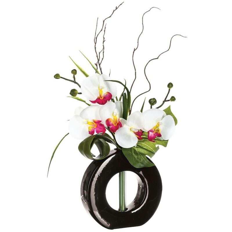 Vase orchidées artificielles vase céramique H44cm Atmosphera créateur d'intérieur