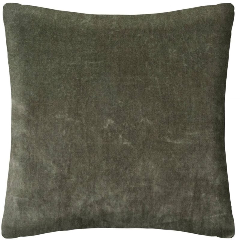 Atmosphera - Coussin Otto velours vert kaki 55x55cm créateur d'intérieur