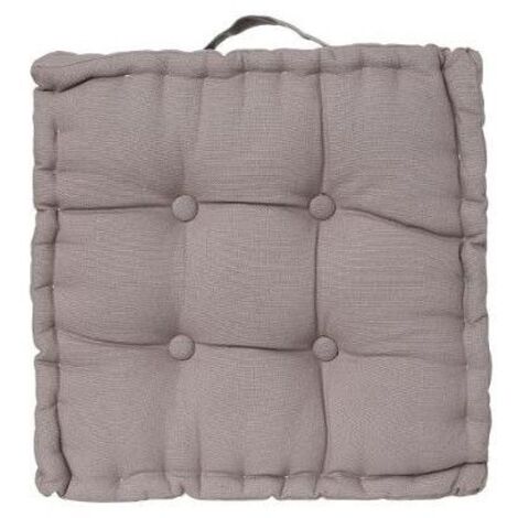 Atmosphera – Coussin de sol en coton gris clair 40 x 40 cm – Épaisseur 8 cm pour confort – Parfait pour espaces contemporains