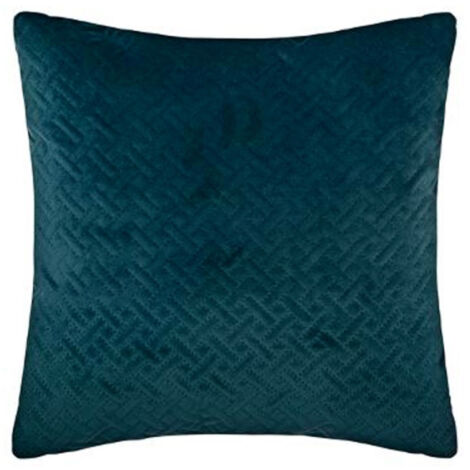 Atmosphera – Coussin déco en velours 40x40cm bleu canard – Matière polyester – Déhoussable pour entretien facile – Design embossé élégant