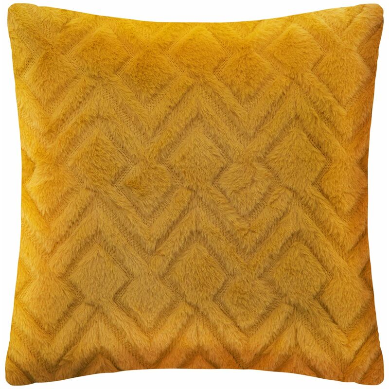 Coussin en fausse fourrure Ocre 45 x 45 cm - Ocre