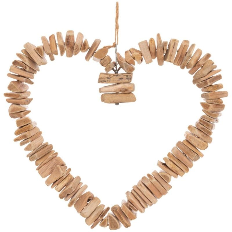 Déco murale coeur métal et hêtre H35cm Atmosphera créateur d'intérieur