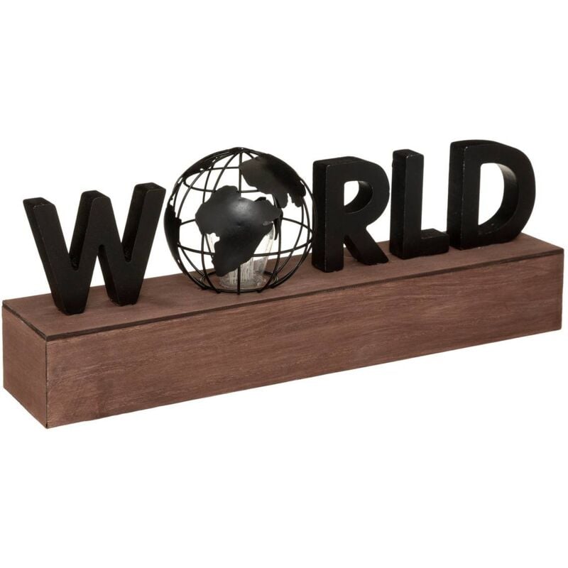 Lampe mot World noir H38cm - Atmosphera créateur d'intérieur