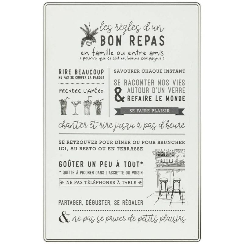 Déco murale Citation noir et blanc 38x58cm - Atmosphera créateur d'intérieur