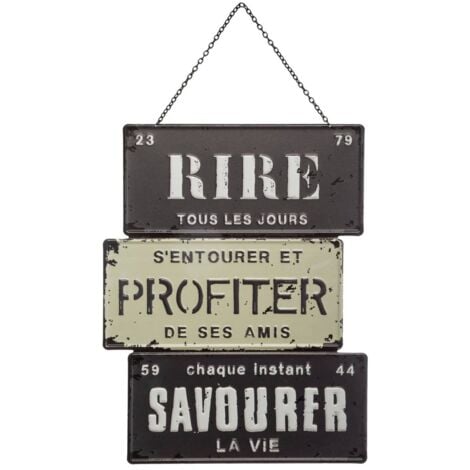 Déco murale Loft métal 26x34cm - Atmosphera créateur d'intérieur