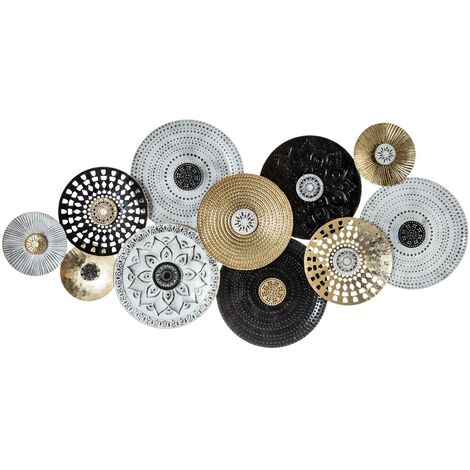 Atmosphera – Décoration murale en métal 134 x 68 cm – Design moderne multicolore – Facile à accrocher – Pour salon, chambre ou couloir