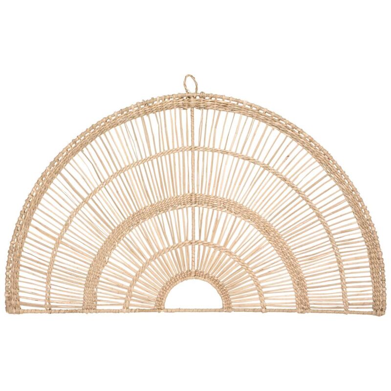 Décoration murale 'Padma' en fer et roseau - Beige - l 60,7 x h 35,5 cm - Livraison gratuite