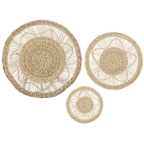 Atmosphera – Décoration murale ronde en roseau naturel 38cm – Design élégant pour intérieur moderne – Installation facile avec clous ou crochets