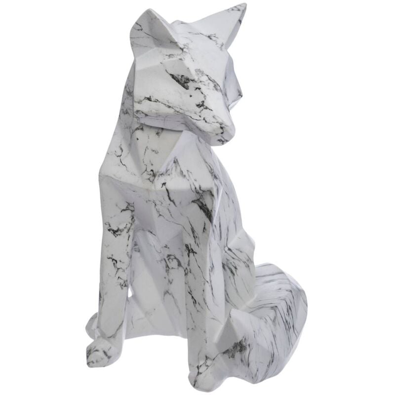 Statuette Origami renard blanc D25cm Atmosphera créateur d'intérieur
