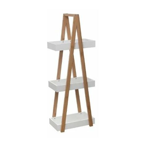 Atmosphera – Desserte de cuisine 3 niveaux – Bois MDF – L.30 x P.18,5 x H.82 cm – Rangement décoratif pour salle de bain et cuisine