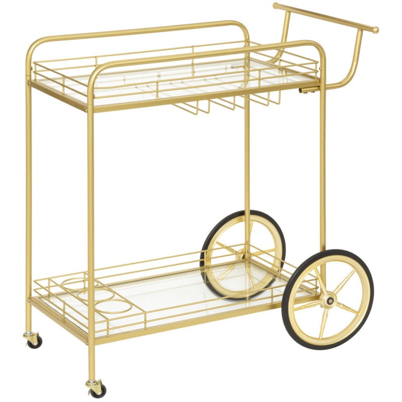 Atmosphera - Desserte Antonella métal doré L92cm créateur d'intérieur