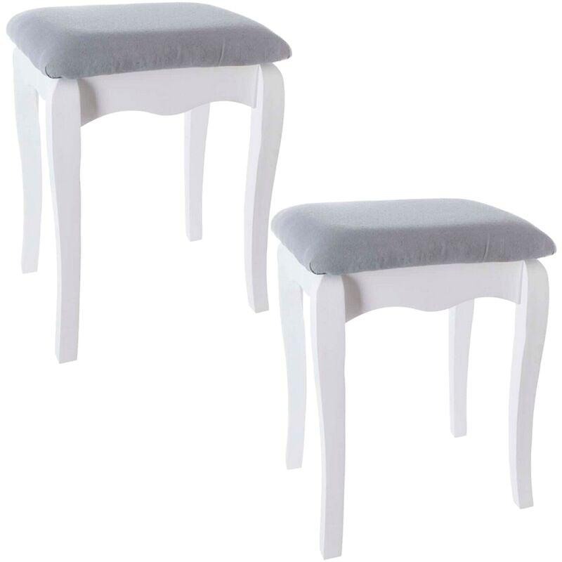 Atmosphera - Ensemble de 2 tabourets à péage pour créer des virages d'encombrementBlanc 35x28 x46 cm - Blanc