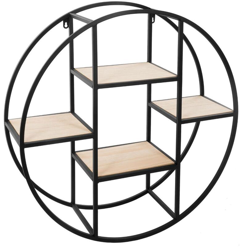 Atmosphera - tagère murale en Bois et Métal Noir d 78 cm
