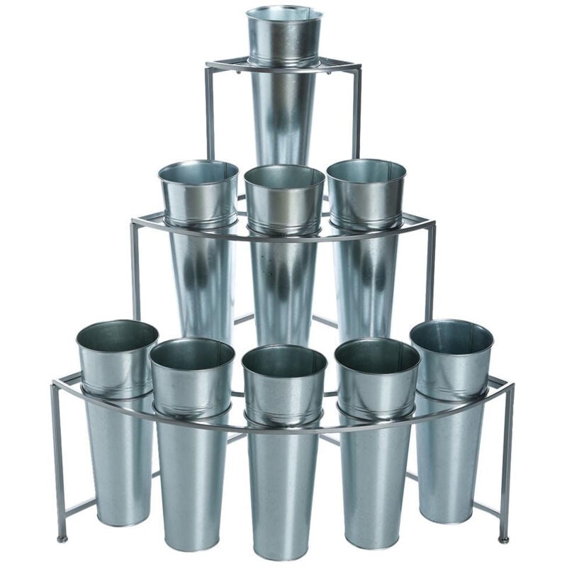 Atmosphera - Présentoir + 9 caches pots créateur d'intérieur