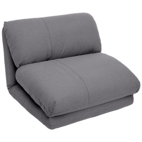 Atmosphera – Fauteuil convertible 1 place 78cm gris – Mousse polyuréthane – Acier – Design moderne pour petits espaces – Dimensions lit 209x78cm
