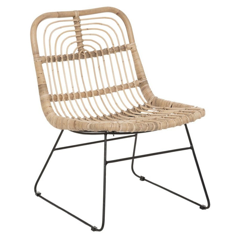 Atmosphera - Fauteuil en rotin Parsa pieds métal