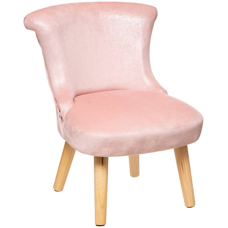 Fauteuil enfant velours rose Atmosphera créateur d'intérieur
