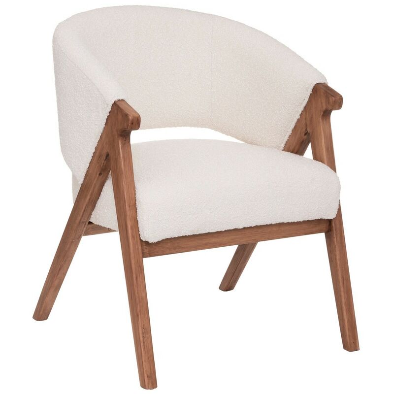 Fauteuil Amza Bouclette Blanc Atmosphera