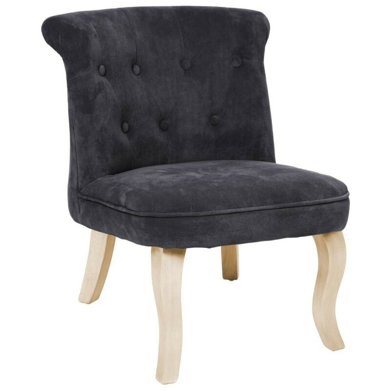 Ac-déco - Fauteuil velours - Calixte - L 50 x l 56 x H 63 cm - Gris - Livraison gratuite - Gris