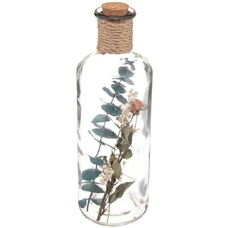 Atmosphera - Fleurs séchées en bouteille H28 cm créateur d'intérieur - Rose