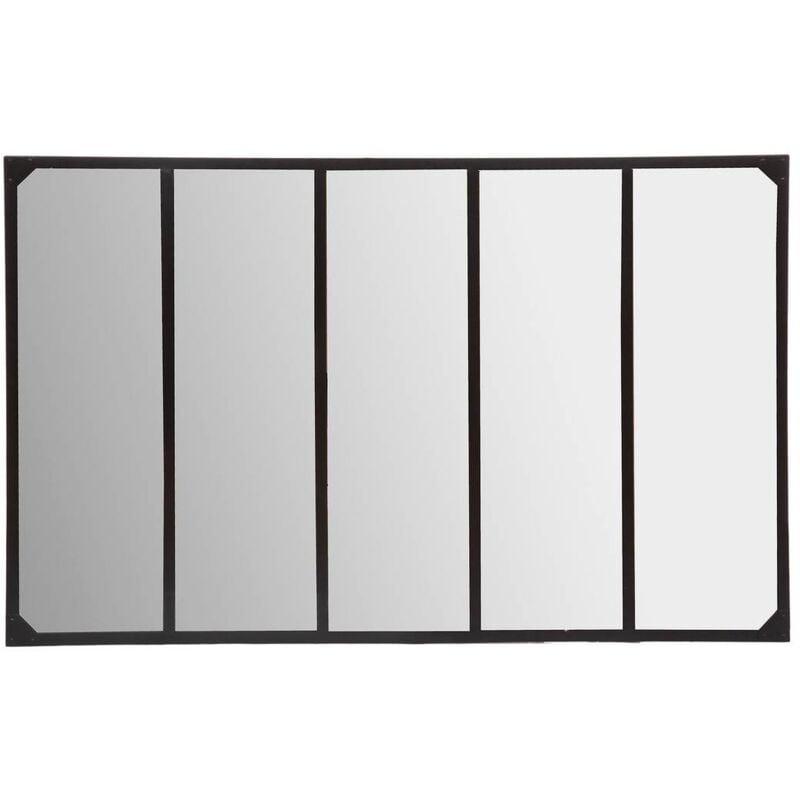 Atmosphera - Miroir Lola métal et bois noir 160x100cm créateur d'intérieur