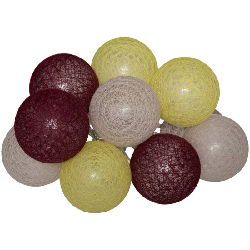 Atmosphera Créateur D'intérieur - Guirlande led à pile Sorbet 16 boules L165cm