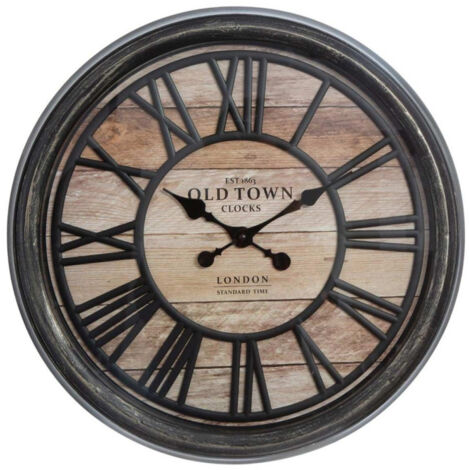 Atmosphera – Horloge murale relief 50 cm – Affichage chiffres romains – Polypropylène, verre et ABS – Éléments décoratifs élégants