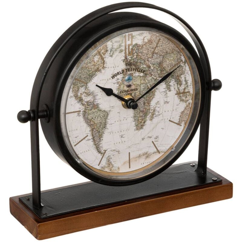 Atmosphera - Horloge à poser Flavia noir H20cm créateur d'intérieur
