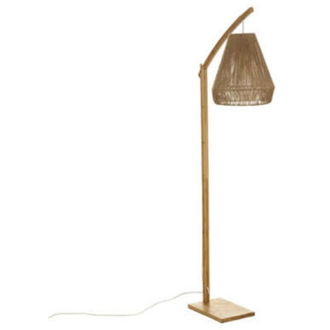 Atmosphera – Lampadaire arc 158cm en bambou et chanvre – Couleur beige – Douille E27 – Pour éclairage moderne et élégant